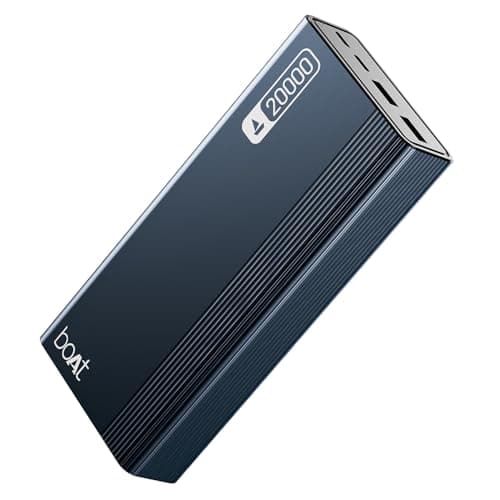 boAt Energyshroom PB401 20000mAh Power Bank| Micro USB and Type C (2-Way Input Ports), 22.5W, 3X Output Ports, Compatible with Tablets, Smartphones, Earbuds, Smartwatch (Midnight Blue)