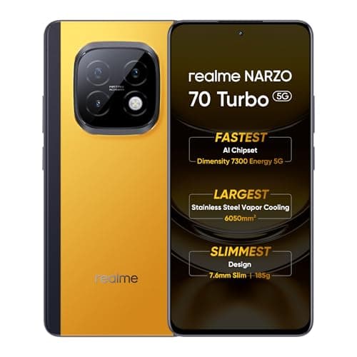 realme NARZO 70 Turbo 5G (Yellow, 8GB RAM, 128GB Storage) | Segment's Fastest Dimensity 7300 5G Chipset | Motorsports Inspired Design