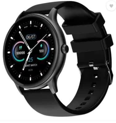 (Renewed) Fire-Boltt Hurricane 1.3" Curved Glass Display with 360 Health Training, 100+ Sports Modes Smartwatch (Black Strap, Free Size)