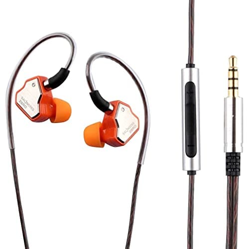 7HZ Salnotes Zero Wired IEM Earphone, 10mm Dynamic Driver | Metal Composite Diaphragm | Noise Isolation | in Ear Monitor Earbuds with Detachable OFC Cable & A Leatherette Case (Orange, 3.5mm with Mic)