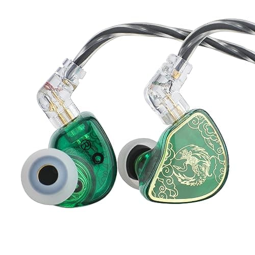 Linsoul TANGZU Waner S.G HiFi 10mm Dynamic Driver PET Diaphragm in-Ear Earphone with Ergonomic Shape, Detachable 2Pin OFC Braided Cable for Audiophile...