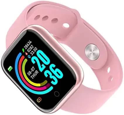 M 1 | New Y68 D20 Smart Watch Band with Ip67 Waterproof Blood Oxygen Step Counting Smartwatchs Fitness Bracelet Sport ( Pink )