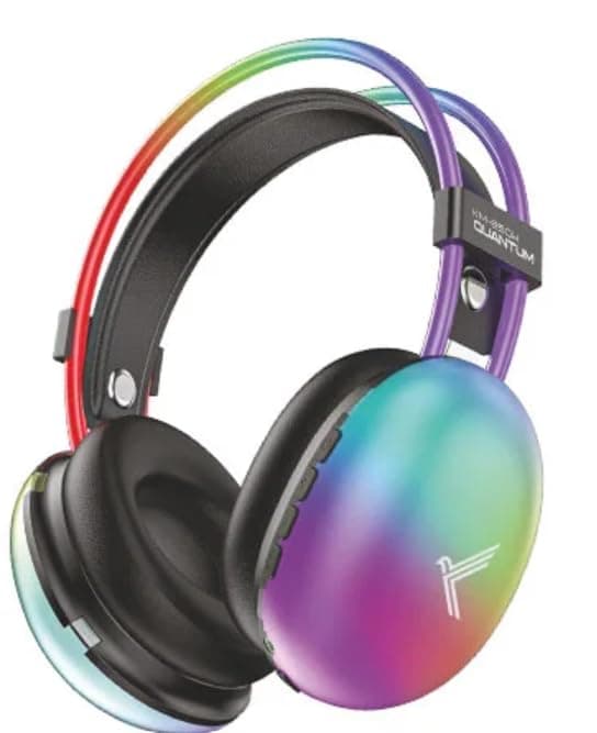 KDM 850H Quantum Wireless Headphones, Bluetooth 5.4, 16H Playtime, Gaming Mode, RGB Lights, Voice Assistant, EQ Modes, Type-C Charging,Black