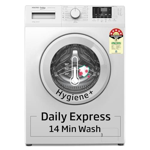 Voltas Beko, A Tata Product 6.5 KG 5 Star Fully Automatic Front Load Washing Machine with Hygiene wash (WFL6512B7COUBAA/WWV, White)