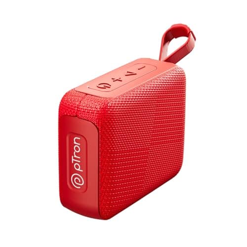 pTron Funk Wow 6W Ultra Portable Bluetooth Speaker with Pristine Sound, IPX5 Water-Resistance, 10hrs Playtime, Multi-Playback Modes, True Wireless Feature, Lightweight & Type C Charging (Red)