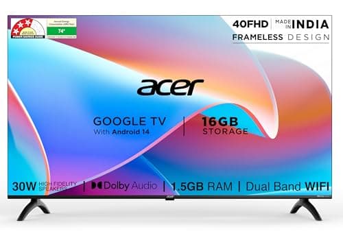 Acer 100 cm (40 inches) I Pro Series Full HD Smart LED Google TV AR40FDIGU2841AT (Black)