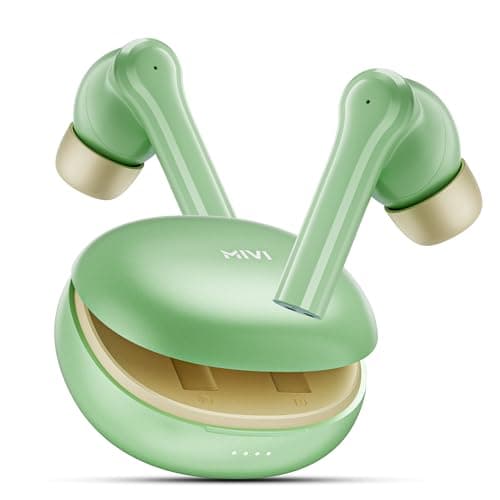 Mivi DuoPods C2 TWS [New Launch], 50 Hrs Playtime, HD Call Clarity with AI-ENC, 13mm Bass Drivers, Low Latency, BT v5.3, Type C Charging, Made in Indi...