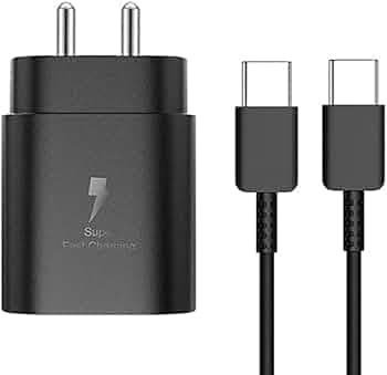 Original For Samsung 45W Charger For Samsung Galaxy F62 Original For Samsung 45W ChargerHigh power Adapter And Fast charging Type C To Type C Data Cable Charge Super Fast 45W Usb-C Wall Charger | 45W Samsung Super Fast Charger Type C | 45W Type C Port Fast Wall Charger with PD | 45W Usb-C Super Fast Charging Wall Charger For Cellular Phones- J1F5, Black