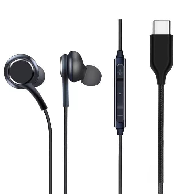 Earphone for Samsung Galaxy M21s, M22, M23, M30, M30s, M30s, M31 Prime, M31s, M32 5G, M33, M40, M42 5G, M51, M52 5G, M53, M62, Note 10, Note 10+ plus, Note 9 in Ear Wired Earphones with Mic, Type C Jack, 10mm Dynamic Drivers, Extra Bass, Magnetic Latch, 1.2M Nylon Braided Wire SL 2 (BLACK)