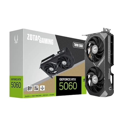 ZOTAC Gaming GeForce RTX 5060 Twin Edge 8GB Graphics Card - Black | 8 GB | DLSS4 | GDDR7 | 128 bit | PCIE 5.0 | SFF Ready | 3840 CUDA Cores | ZT-B5060...