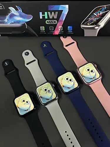 GS7 Pro Max (Edge to Edge Display Watch in 3 Colours Slimesset Watch of All Time) Series 7 Amoled Display First Time in India Calling Smartwatch 45mm Covers Bar (Black)