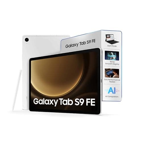 Samsung Galaxy Tab S9 FE 27.69 cm (10.9 inch) Display, RAM 8 GB, ROM 256 GB Expandable, S Pen in-Box, WiFi+5G, IP68 Tablet, Silver