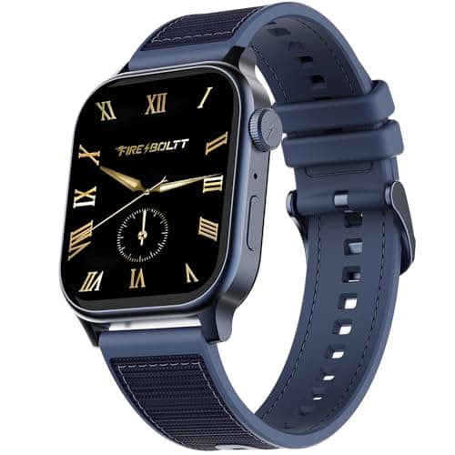 Fire-Boltt Rise Force Smart Watch 1.85 Display, NylonFluoroelastomer Hybrid Strap, Rotating Crown, Bluetooth Calling, Dual Button Control, Metal Body ...
