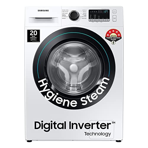 Samsung 7 Kg Inverter Fully-Automatic Front Loading Washing Machine with Hygiene Steam (WW70T4020CE1TL, White)
