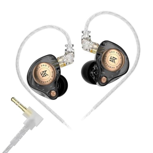 KZ EDX Pro 2 in-Ear Monitor IEM Earphones with 10mm Dynamic Driver, Balanced Sound, Detachable Silver-Plated Cable with 3.5mm Plug, Metallic Faceplate...