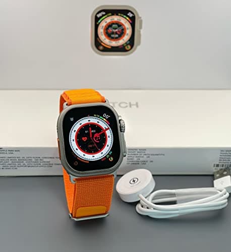 MT8 Ultra Smart Watch with Calling Function with Triple Button & OG Strap Watch Ultra Smartwatch for Men AZ COLLXTION (Orange)
