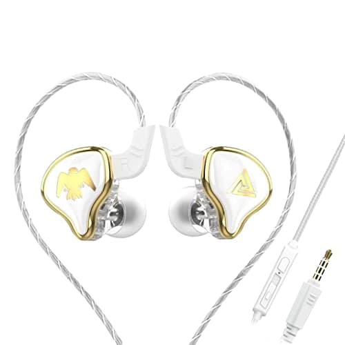 QKZ AK6 Ares Wired IEM Earphone, 10MM Moving Coil PET Diaphragm Stylish Look Passive Noise Isolation Earbuds with Oxygen Free Copper Detachable Cable ...