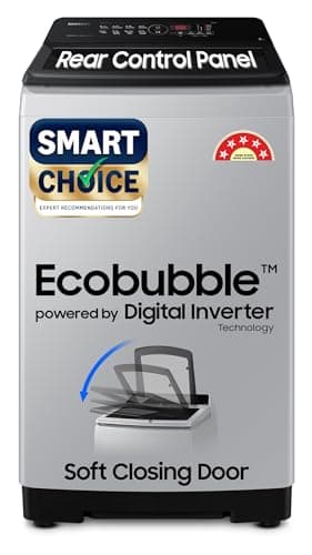 Samsung 8 Kg Inverter 5 Star Fully-Automatic Top Loading Washing Machine (WA80BG4441BGTL, Bubble Storm Technology, Light Gray)