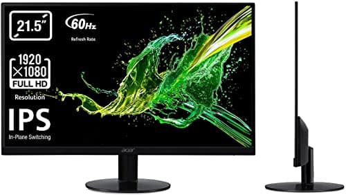 (Renewed) Acer Sa220Q 21.5 Inch (54.61 Cm) 1920 x 1080 Pixels Full HD IPS Ultra Slim (6.6Mm Thick) LCD Monitor with LED Back Light Technology, AMD Free Sync, 250 Nits, 1 x Hdmi 1x Vga with Hdmi Cable (Black)