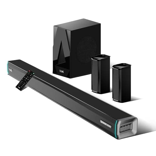 boAt Newly Launched Aavante Bar 5400D with 550W Dolby Audio, 5.1 Channel with Wireless subwoofer & Satellites, 3 Dynamic LED Modes, Decor Enhancing De...