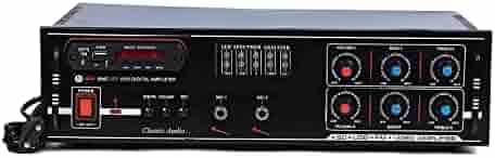 Tech-lobby Transistor 4Channel Stereo Power Amplifier with/Bluetooth/MIC Input/USB/SD Card Slot/FM Radio/AUX Input/Remote Control & Built-in Equalizer with Bass, Treble & Control 500 W AV Amplifier.