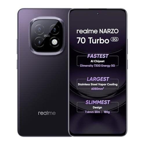 realme NARZO 70 Turbo 5G (Turbo Purple, 6GB RAM, 128GB Storage) | Segment's Fastest Dimensity 7300 5G Chipset | Motorsports Inspired Design