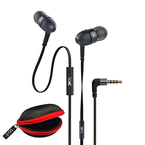 Psonix Boat Wired in Ear Earphone with Mic and Carry Case(Black)