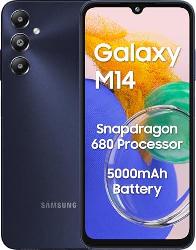 Samsung Galaxy M14 4G (Sapphire Blue,4GB,64GB) | 50MP Triple Cam | 5000mAh Battery | Snapdragon 680 Processor | 2 Gen. OS Upgrade & 4 Year Security Up...