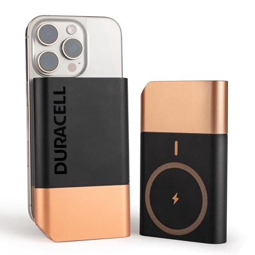 Duracell Magnetic Wireless Power Bank 10000 mAh, Magsafe Compatible, Fast Charging, Compact, 15W Wireless Charging, 22.5W USB A/Type C Output, for iPh...