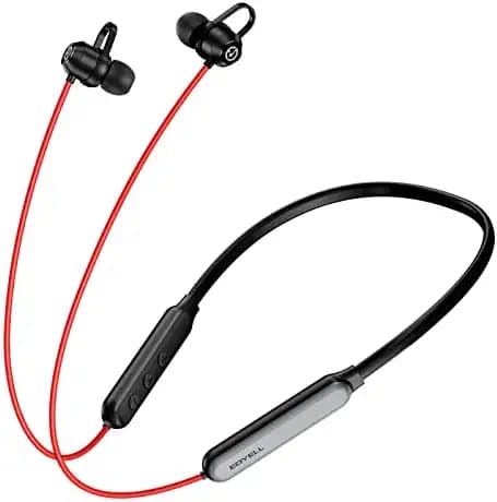 Newly Launched EDYELL®V1 True Wireless Neckband/Earphones/TWS Stereo Headphones with Bluetooth V5.1 IPX5 Trusted Waterproof Extra-Long Playtime, Built-in Mic with Sports and Workout (V1-Red)