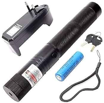 YL-Laser 303 Green Laser Pointer - Adjustable Focus, 5000ft Visibility, 1000mw Power, Rechargeable Battery & Safety Lock - Perfect for Teaching