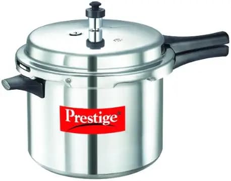 Prestige Popular Aluminium Outer Lid Pressure Cooker, 6.5 Litres (10024) - Silver