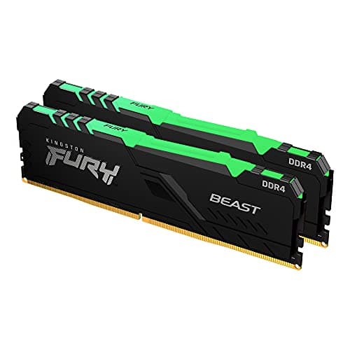 Kingston FURY Beast RGB 16GB (2x8GB) 3600MHz DDR4 CL17 Desktop Memory Kit of 2 KF436C17BBAK2/16