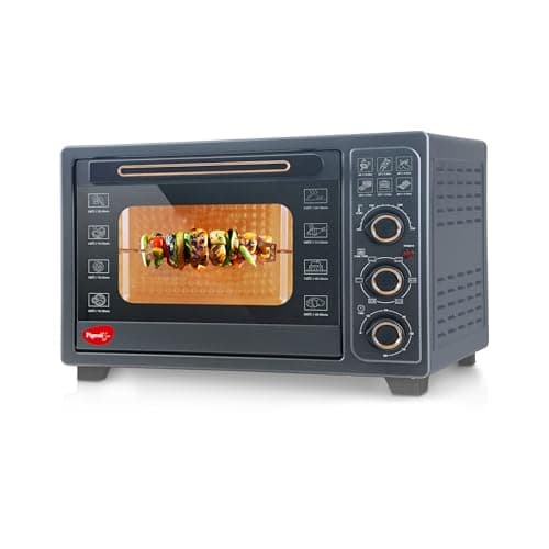 Pigeon Oven Toaster Grill 40 Liters OTG with Rotisserie, Oven Toaster and Grill for Grilling and Baking Cakes (Grey)
