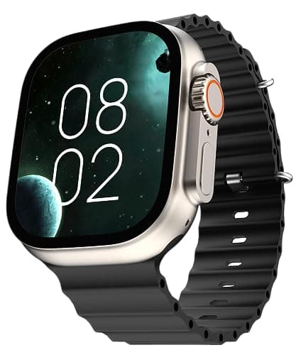 R4Rich Ultra 2.11 Big Display Real 49MM Titanium Case with Screw & PushLock, Latest Watch 8 Ultra Smart Watch,AMOLED Dispaly 600 Nits AOD with Health Tracker,GPS,NFC,Wireless Charge (Black Ocean4.9)