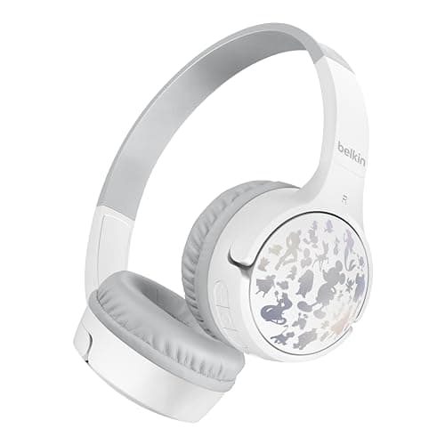 Belkin X Disney, Special Disney 100 Mickey & Friends Edition, Safe Wireless On-Ear Kids Headphones with Mic, 30 Hours Playtime - Silver (Disney- 100 M...
