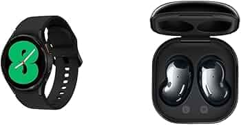 Samsung Galaxy Watch4 Bluetooth(4.0 cm, Black, Compatible with Android only) & Galaxy Buds Live Bluetooth Truly Wireless in Ear Earbuds with Mic, Upto...