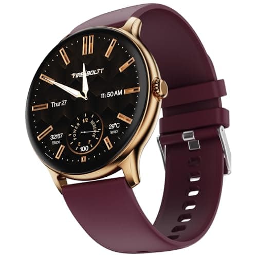 Phoenix Pro Smart Watch 1.39 inch Bluetooth Calling, AI Voice Assistant, Metal Body with 120+ Sports Modes, SpO2, Heart Rate Monitoring (Burgandy)