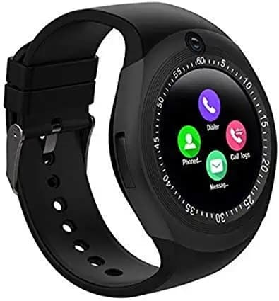 KONARRK Digital Y1S Unisex Bluetooth Smartwatch with Sim Slot, SD Card, Touch Display, Inbuilt Camera for All Android and iOS Smart Phones (Black)