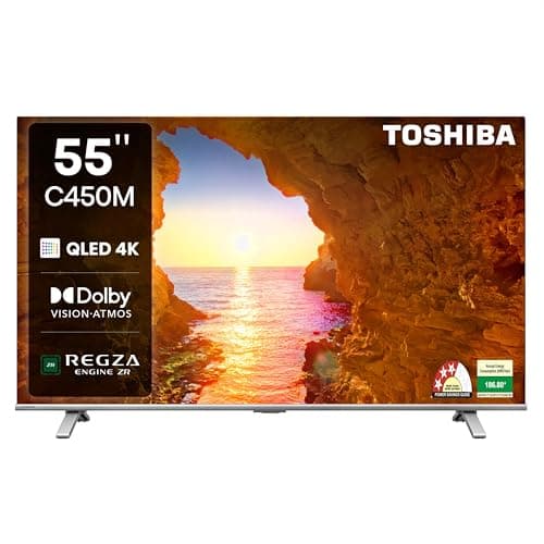 Toshiba 139 cm (55 inches) 4K Ultra HD Smart QLED TV 55C450ME (Silver)