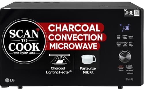 LG 28 L Wi-Fi Enabled Charcoal Convection Healthy Microwave Oven (MJEN286UFW, Black, Diet Fry)