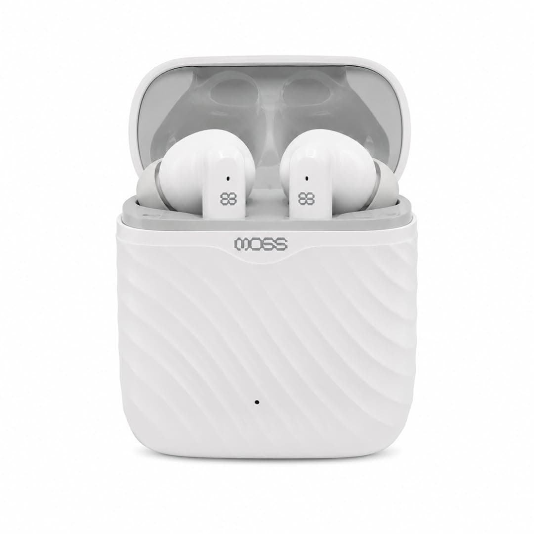 MOSS Endura TWS, 50H Long Battery Life, Quad-Mic ENC for Clear Calls, Low Latency Gaming, 8mm Bass Drivers, Bluetooth v6.0, Dual Pairing, IPX5 Water Resistant, Type-C Fast Charging, Dual EQ Modes