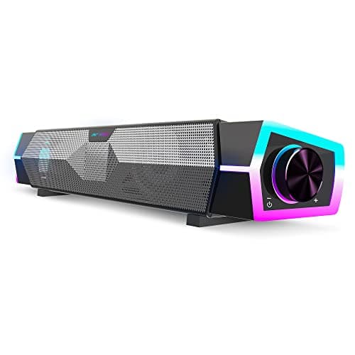 (Renewed) Ant Esports GS370SB Gaming Computer Speakers for PC Desktop Monitor, Dynamic RGB Computer Sound Bar with USB Powered PC Speakers, HiFi Stereo Gaming Speakers for PC, Laptop, Tablet, Cellphones.