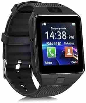 NEFI Bluetooth Smart Watch for Men Women DZ09 Compatible with Smartphones, Wireless, Touchscreen, Camera, and SIM Card Support - Black Color