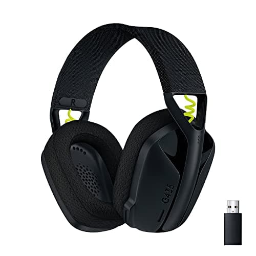 Logitech G435 Light Speed and Lightweight Gaming Bluetooth Wireless Over Ear Headphones with Mic, 18H Battery, Compatible for