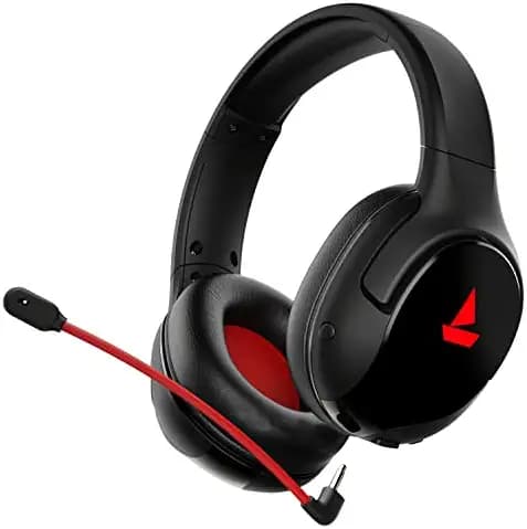 (Renewed) boAt Immortal IM 1300 Wireless Gaming Headphones with 2.4GHz Ultra Low Latency Mode(Upto 35ms), Bluetooth Mode, 3D Spatial Audio, boAt Signature Sound, BT v5.1, Dual Mics, Dongle Slot(Black Sabre)