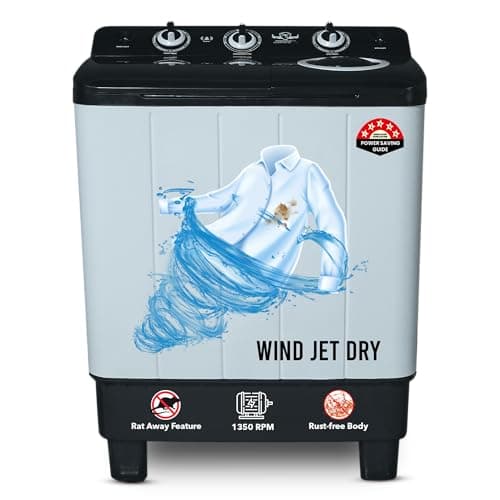Power Guard 6.5 kg 5 Star Semi-Automatic Top Loading Washing Machine Appliance (2024 Model,PG65WM-Bk-OP, Black, Powerful Motor,Effective Wash Pulsator...