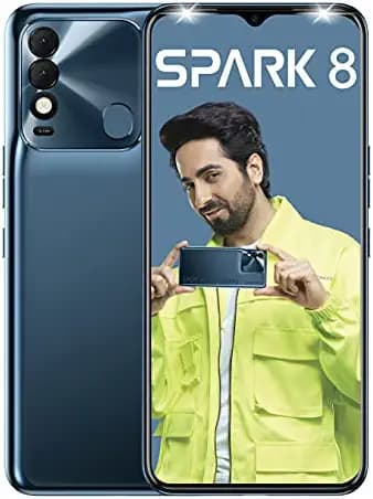 Tecno Spark 8 (Atlantic Blue,3GB, 32GB Storage) | 16MP Dual AI Camera | New Metal Coding Design| 5000mAh | 8MP Selfie Camera with Dual Flashlight, 6.56" HD+Display