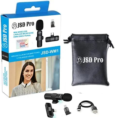 JSD Pro JSD-M1P Mini Wireless Microphone for iphone & C-Type Android Smartphone