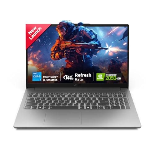 Lenovo LOQ Essential Intel Core i5-12450HX| NVIDIA RTX 2050 4GB (12GB RAM/512GB SSD/144Hz/15.6" (39.6cm)/Windows 11/Office Home 2024/3 Mon. Game Pass/Grey/1.7Kg), 83LK0032IN AI Gaming Laptop